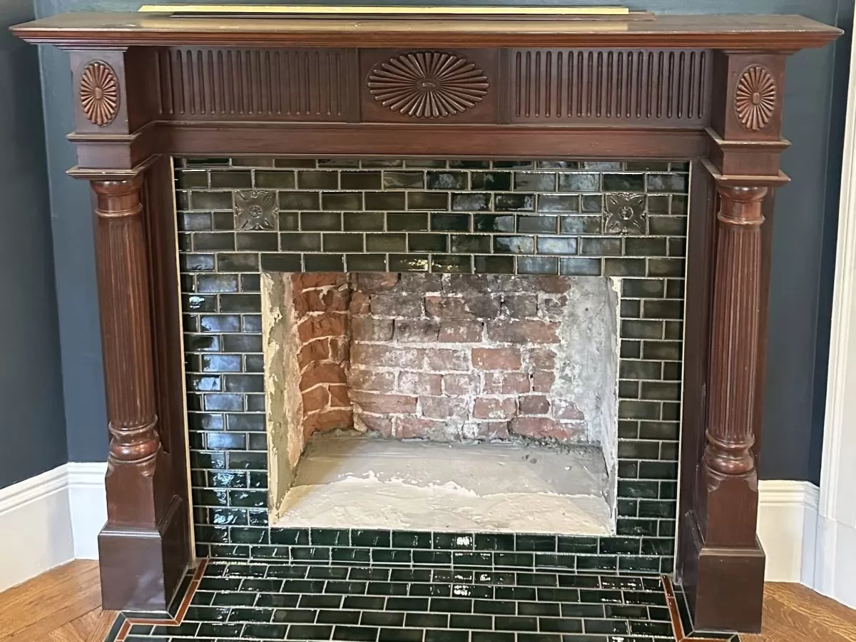 Fireplace tile surround installation