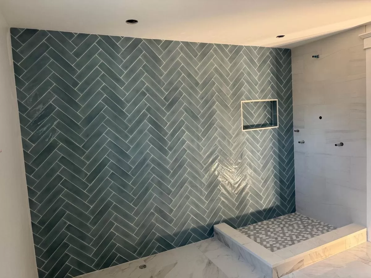 Bathroom shower tile installation